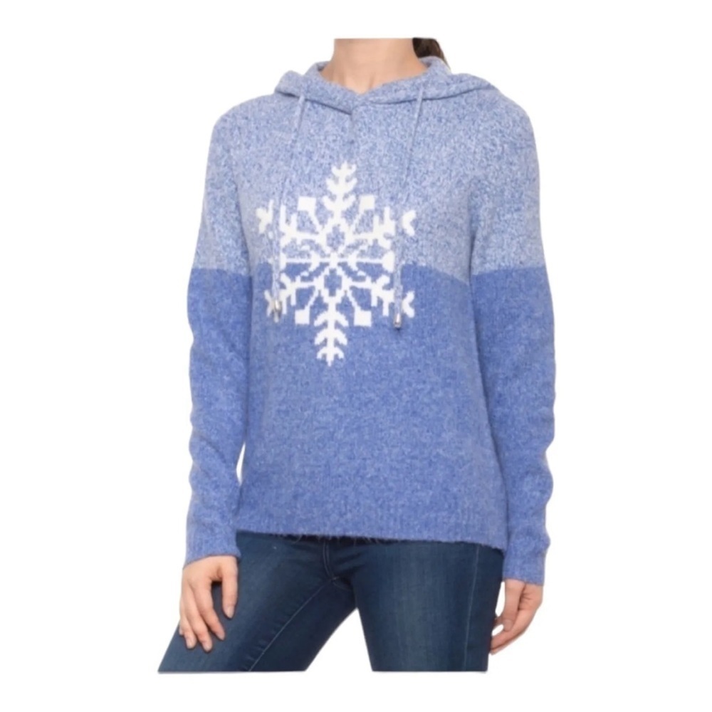 Cupcakes & Cashmere blue snowflake hooded sweater